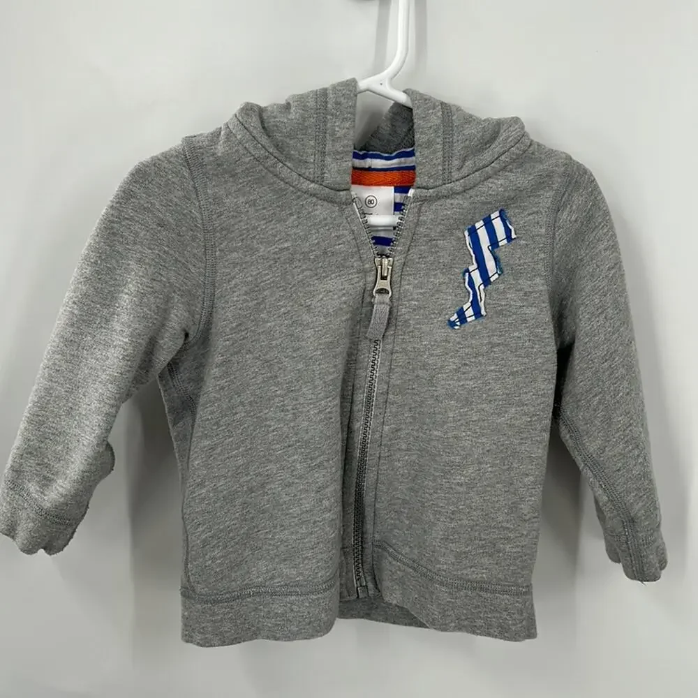 Hanna Andersson Boys Gray Full Zip Hoodie Size 80 (2)